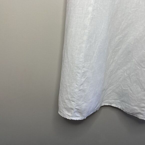 MADEWELL Linen Mini Dress Women 8 White Square Neck Cutout NP764 - Picture 6 of 12